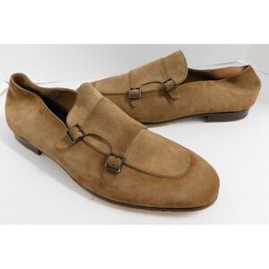 Hugo Boss Alvaro Brown Suede Double Monk Strap Italy Dress Shoes sz 12